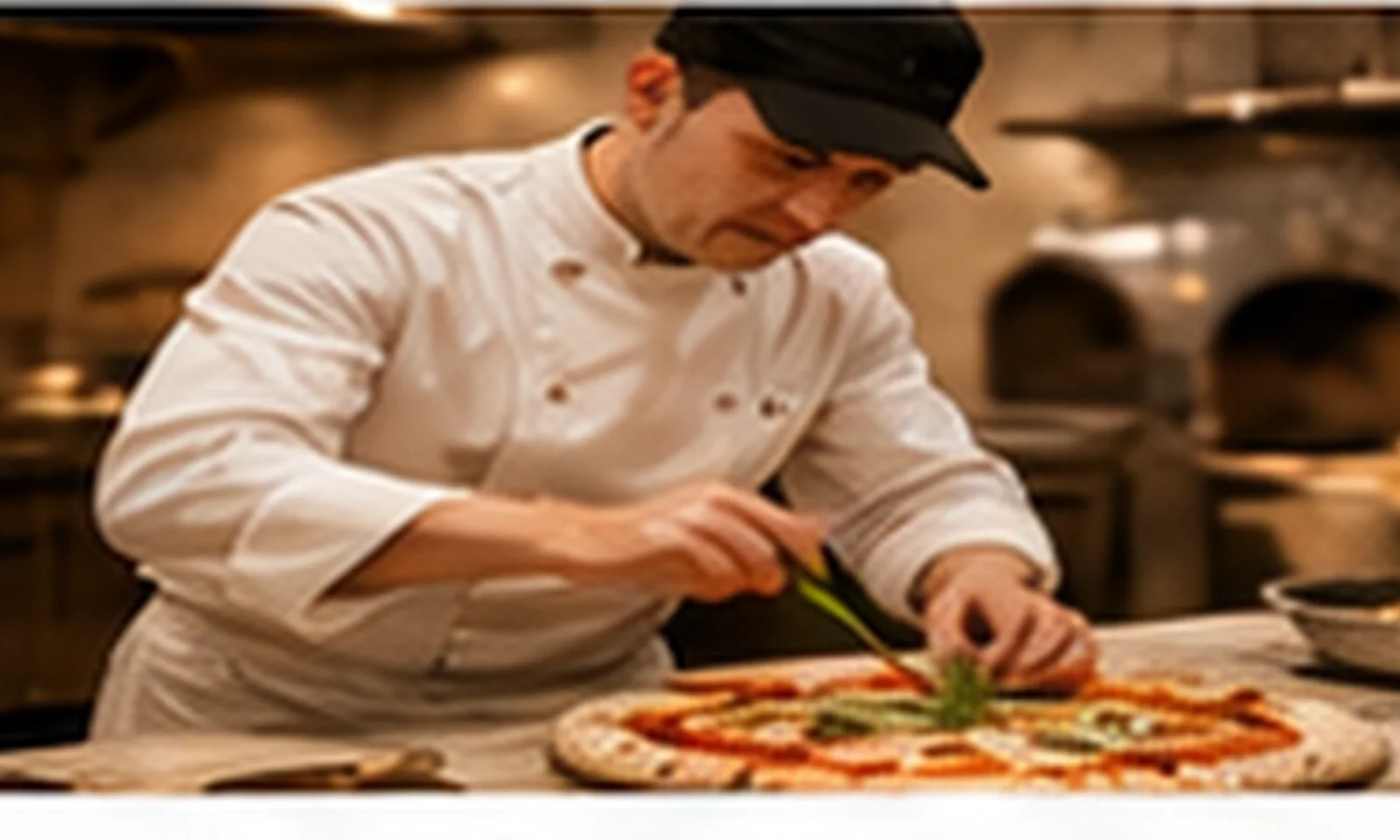 Chef making pizza